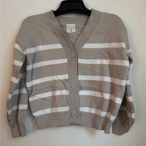 Abercrombie Kids Beige and White Stripe Cardigan